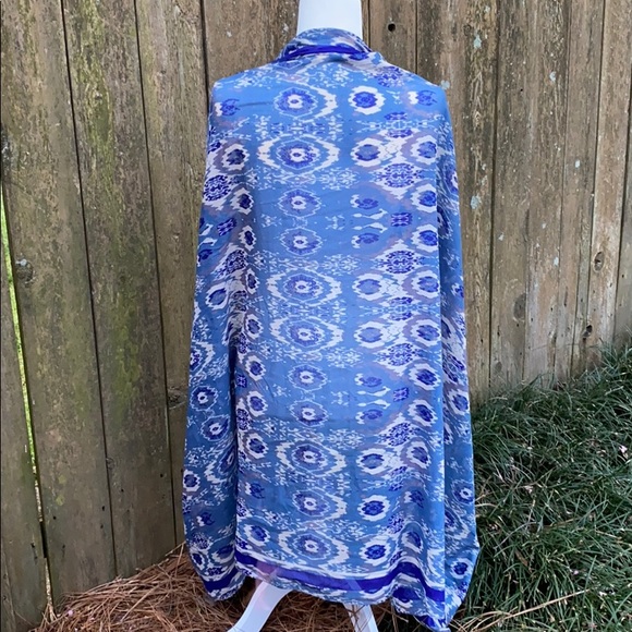 Blue Lightweight Scarf/Cover Up - Picture 2 of 4